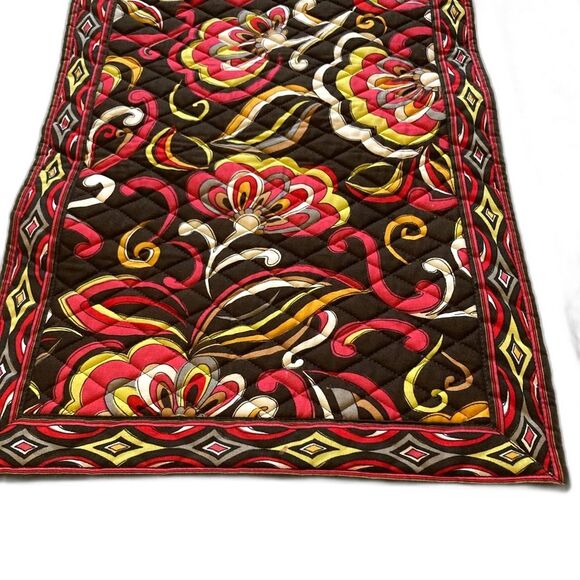 VERA BRADLEY Quilted Placemats Set of 2 Floral Brown Orange Yellow Red 18 x 13 " - Picture 3 of 10